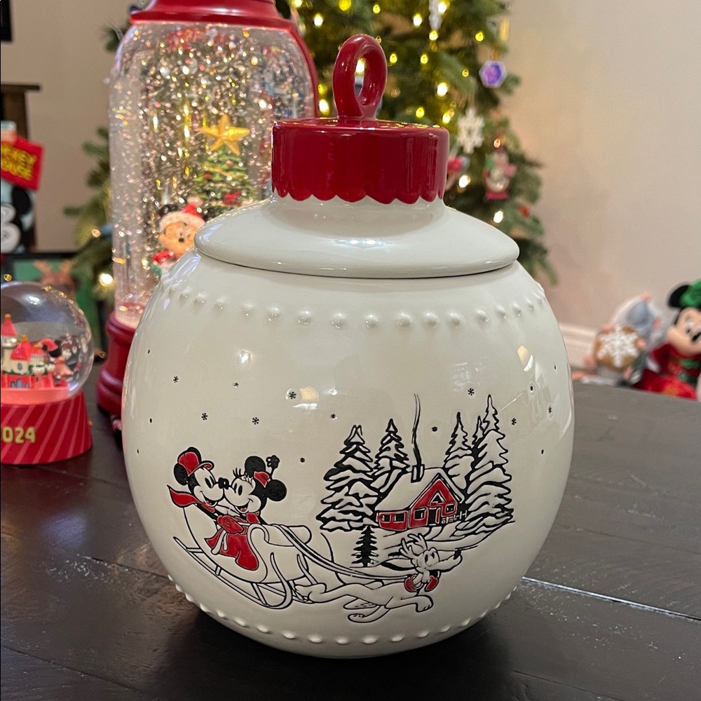Disney Festive Cookie Jar - Red and White